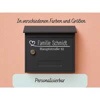 Briefkasten Aufkleber Namensschild, Personalisiert, Familienname Und Adresse Mit Hausnummer, Verschiedene Farben, Beschriftung Postkasten Briefkasten Aufkleber Namensschild, Personalisiert, Familienname Und Adresse Mit Hausnummer, Verschiedene Farben, Beschriftung Postkasten von Made2Wish
