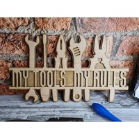 Schild „Meine Werkzeuge, Meine Regeln" - Perfektes Geschenk Für Papa Opa Ehemann Verlobte Freund Geburtstagsgeschenk Garage Werkstatt Männerhöhle von MadeAndMemories