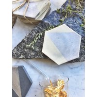 Hexagon Beton Untersetzer Mit Silber | 4Er Set von MadeByRheal