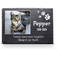 Personalisierte Natürliche Dunkelgraue Große Pet Gedenktafel Katze Grabstein Hunde 20x30cm von MadeForYouPrint