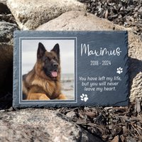 Personalisierte Foto Nach Maß Große Natürliche Dunkelgraue Schiefer Pet Verlust Gedenktafel Katze Grabstein Hund in Der Größe 20 X 30 cm von MadeForYouPrint