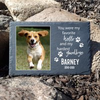 Personalisierte Natürlich Dunkelgrau Große Foto Gedenktafel Katze Grabstein Hunde in Größe 20 X 30 cm, Haustier Verlust Geschenk von MadeForYouPrint