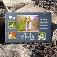 Personalisierte Haustier Fotos Dunkelgrau Rechteck Gedenktafel Naturschiefer Katze Grabstein Hundegrave Marker in Der Größe 20x30cm von MadeForYouPrint