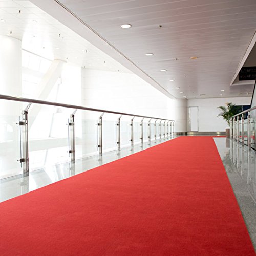 MadeInNature Roter Teppich Eventteppich hochzeitsteppich Polyester Red Carpet/in vielen Breiten BZW. Längen vorhanden (1x50m) von MadeInNature