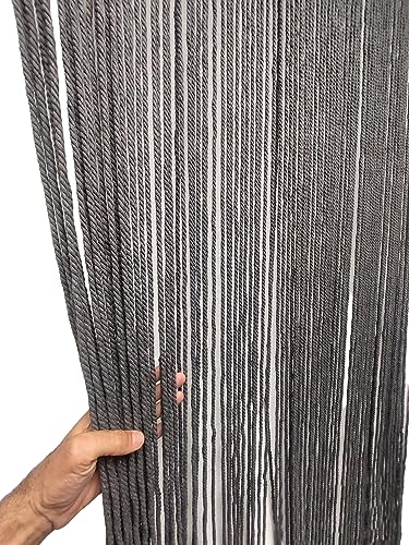 MadeInNature Türvorhang, Natur, geflochten, Baumwolle, innen und außen, Breite 90 cm x Länge 200 cm, verschiedene Modelle (grau, 94 Stränge) von MadeInNature