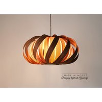 Deckenleuchte Moderne Naturholzfurnier Exklusiv Lampe Pendelleuchte Lampenschirm Beleuchtung Terrassenleuchte Hängeleuchte Aus Sapele Und Esche von MadeInWoodLv