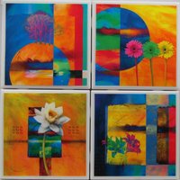 Fliesen Untersetzer - Blumenkunst 4Er Set | 2 Sets Kaufen 1 Kostenlos Erhalten Untersetzer Set, Keramik, Personalisiert von MadePerfectCoasters