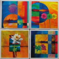 Fliesen Untersetzer - Blumenkunst 4Er Set | 2 Sets Kaufen 1 Kostenlos Erhalten Untersetzer Set, Keramik, Personalisiert von MadePerfectCoasters