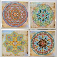 Fliesen Untersetzer - Kreise 4Er Set | 2 Sets Kaufen 1 Kostenlos Erhalten Untersetzer Set, Keramik, Personalisiert von MadePerfectCoasters
