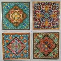 Fliesen Untersetzer - Marokkaner | 4Er Set | 2 Sets Kaufen 1 Set Kostenlos Erhalten Set, Keramik, Personalisiert, Marmor von MadePerfectCoasters