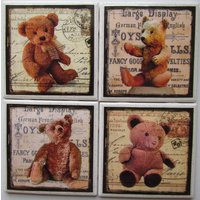 Fliesen Untersetzer - Teddybären 4Er Set | 2 Sets Kaufen 1 Gratis Erhalten Set, Keramik, Personalisiert Fliesen Untersetzer - Teddybären 4Er Set | 2 Sets Kaufen 1 Gratis Erhalten Set, Keramik, Personalisiert von MadePerfectCoasters