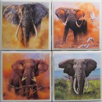 Fliesenuntersetzer - Elefanten | 4Er Set | 2 Sets Kaufen 1 Set Kostenlos Erhalten Untersetzer Set, Keramik, Personalisiert, Untersetzer, Marmor von MadePerfectCoasters