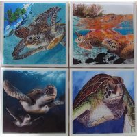 Fliesenuntersetzer - I Love Turtles Set Von 4 | 2 Sets Kaufen 1 Kostenlos Erhalten Untersetzer Set, Keramik, Personalisiert, Untersetzer, Marmor von MadePerfectCoasters
