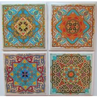Fliesenuntersetzer - Marokkaner 4Er Set | 2 Sets Kaufen 1 Kostenlos Erhalten Untersetzer Set, Keramik, Personalisiert, Marmor Fliesenuntersetzer - Marokkaner 4Er Set | 2 Sets Kaufen 1 Kostenlos Erhalten Untersetzer Set, Keramik, Personalisiert, Marmor von MadePerfectCoasters