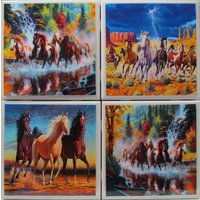 Fliesenuntersetzer - Pferde 4Er Set | 2 Sets Kaufen 1 Kostenlos Erhalten Untersetzer Set, Keramik, Personalisiert, Untersetzer, Marmor von MadePerfectCoasters