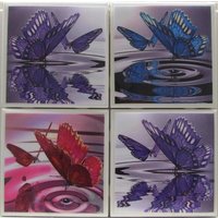Fliesenuntersetzer - Schmetterling Design 4Er Set | 2 Sets Kaufen 1 Kostenlos Erhalten Untersetzer Set, Keramik, Personalisiert, Untersetzer, Marmor von MadePerfectCoasters