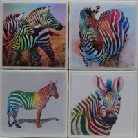 Fliesenuntersetzer - Zebra Design 4Er Set | 2 Sets Kaufen 1 Kostenlos Erhalten Untersetzer Set, Keramik, Personalisiert, Untersetzer, Marmor von MadePerfectCoasters