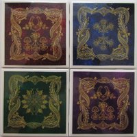 Keramik Fliesen Untersetzer - Gold & Samt 1 4Er Set Getränke/Bar Stein Keramikfliese Monogramm von MadePerfectCoasters