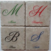 stein Fliesen Untersetzer - Initial & Name 4Er Set | 2 Sets Kaufen 1 Kostenlos Erhalten Set, Keramik, Personalisiert, Untersetzer, Marmor stein Fliesen Untersetzer - Initial & Name 4Er Set | 2 Sets Kaufen 1 Kostenlos Erhalten Set, Keramik, Personalisiert, Untersetzer, Marmor von MadePerfectCoasters