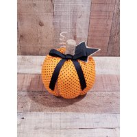 Orange Und Schwarz Polka Dot Stoff Kürbis, Herbst Bauernhaus Dekor, Kürbisse, Mantel Centerpiece von MadeRichDesign