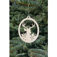 Laser Geschnittene Hirsch-Verzierung Aus Holz Rustikale Dekoration Für Den Weihnachtsbaum von MadeWithLoveByAleksi