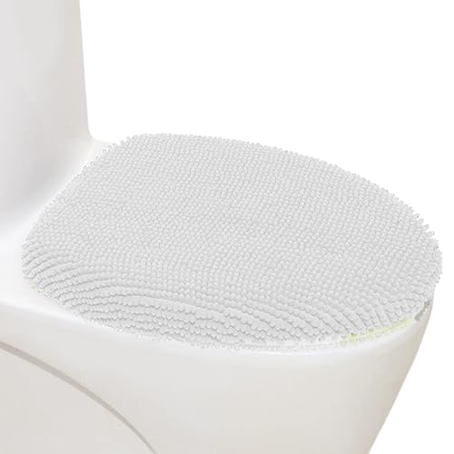 Madeals Chenille-WC-Deckelbezug, weich und saugfähig, bequemer Badezimmer-WC-Deckelbezug, passend für die meisten WC-Deckel, für Weiß von Madeals