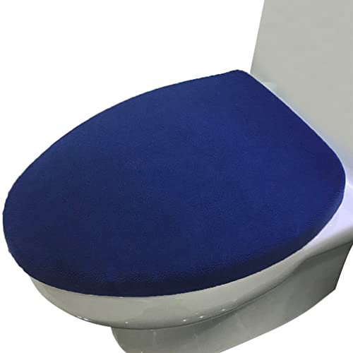 Madeals Mikrofaser-WC-Deckelbezug, weich und saugfähig, bequem, Mikrofaser, passend für die meisten WC-Deckel, Marineblau von Madeals