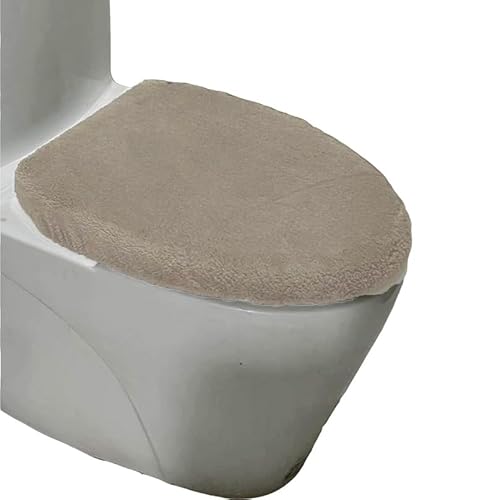 Madeals Mikrofaser-WC-Deckelbezug, weich und saugfähig, bequemer Badezimmer-WC-Deckelbezug, passend für die meisten Toilettendeckel für die meisten Größen, Taupe von Madeals