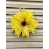 Gelber Sonnenblumenkranz, Spitzblumenblümchen, Haustürkranz, Sommerkranz von MadebyAEDesign