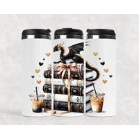Thermobecher Dragon Für Kalte Und Warme Getränke, Bücherwurm, Wichtelgeschenk, Kaffee To Go, Tee, Drachen von Madebyanjus