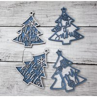 Christbaumschmuck/Frohe Weihnachten Und Leuchtende Weihnachtskugel Lass Es Schnee Weihnachtsschmuck von MadebykamilleCrafts