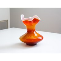 Vintage Orange Schale Glas Vase Made in Jugoslawien Den 70Er Jahren/Fazzoletto Taschentuch Murano von MadeinYugoslavia