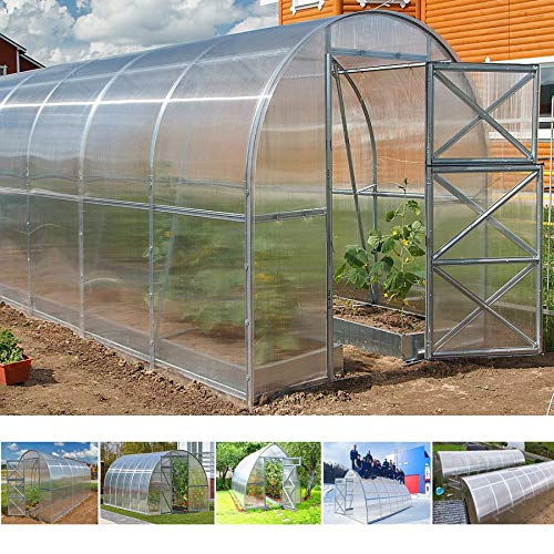 MadeluX Tunnel Gewächshaus 2x4m Polycarbonat 4mm COMPACT von SerraShop, erweiterbar Gewächshaus für den Garten, für den Gemüsegarten oder für Ihre Gärtnerei. von MadeluX