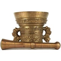 Großer Gravierter Bronze Mörser Und Pestle, Antike Griffins Doppelgriffe Pestle von MademoiselleElleShop