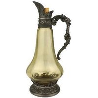 Vintage Glasflasche Mit Etain Dekoration, Sammler Dekanter, Likör Karaffe von MademoiselleElleShop