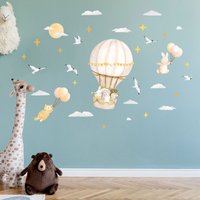 Entdecker Großer Heißluftballon Wandaufkleber, Plastikfreie Wandsticker Fürs Kinderzimmer von MadeofSundays