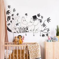 Moomin Familie Auf Einem Baum Wandtattoo, Plastikfreie Wandsticker von MadeofSundays