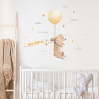 Personalisierter Heißluftballon Wandaufkleber, Plastikfreie Wandsticker Fürs Kinderzimmer von MadeofSundays