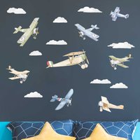 Wandtattoos, Flugzeuge Und Wolken, Plastikfreie Wandsticker Fürs Kinderzimmer von MadeofSundays