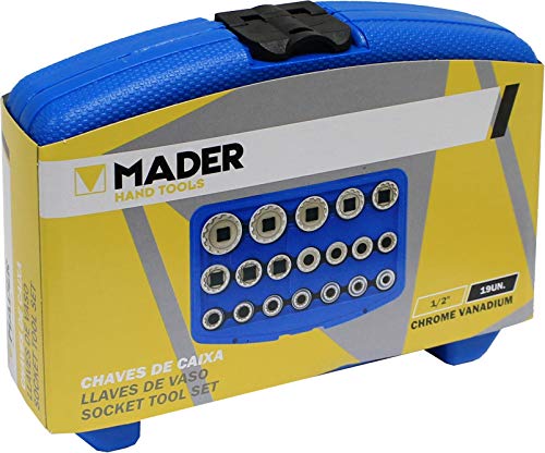 Mader Hand Tools 59579 Steckschlüssel, Chrom-Vanadium, Multi-Lock, 1/2 Zoll, 19Un-59579 von Mader Hand Tools