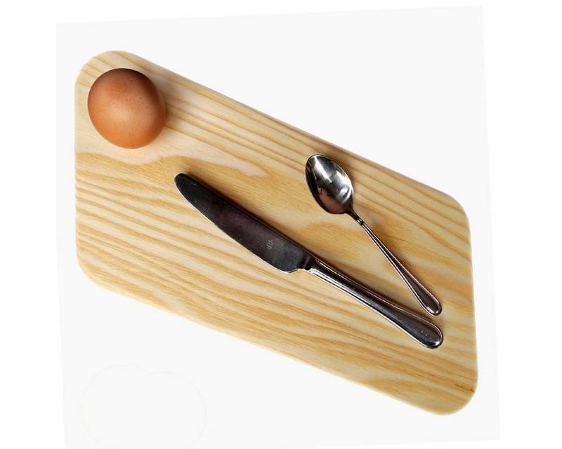 Madera Spielzeuge Frühstücksbrett Frühstücksbrett 3er Set Eipad, Eschenholz, (sparset, 3-St., 3 schneidebrettchen), mit Eierbecher im Brett von Madera Spielzeuge