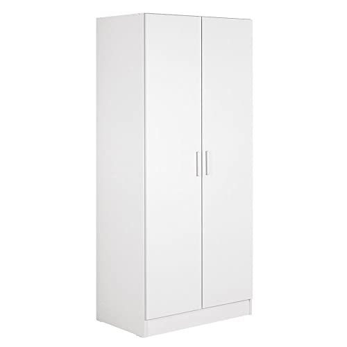 Madesa Kleiderschrank, Schrank mit 2 Türen, für Schlafzimmer, 180 x 52 x 80 cm, aus Holz - Weiß von Madesa