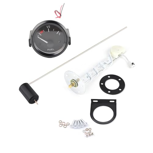 Kraftstoffanzeige, 52 mm Universal Auto Kraftstoffstandsanzeige Kraftstoffanzeiger LED Digital E-1/2-F Entfernungsmesser mit Kraftstoffsensor von Qiilu