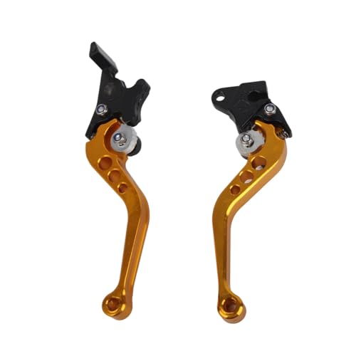 Motorradbremshebel, Paar CNC Aluminium Motorradkupplung Trommelbremshebel Griff Gilt nur für Motorräder unter 400 (Motorräder und Mopeds mit kleinem Hubraum) (Gold) bremshebel von Madezz