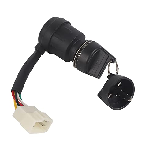 Zuendschloss, 5-adriger 5-poliger Zündschlüsselschalter, Startsperre Universal Startschalter Zündung Auto ON OFF Start Kontrollen mit Schlüssel für die meisten Motorrad für von Madezz