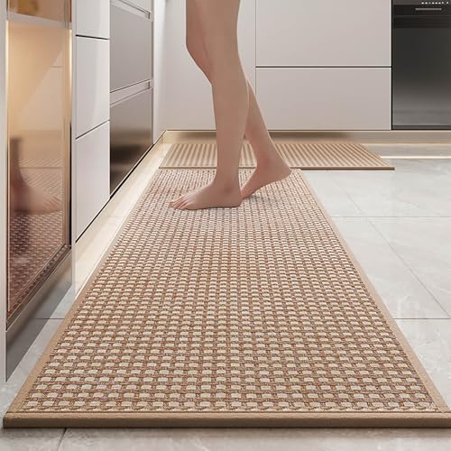 Madigo Teppich Küche Küchenläufer Waschbar rutschfest 43x70cm, Gewebte Küchenteppich mit Gummi, Teppichläufer Teppich Flur Läufer Küchenmatte für Küchen Eingang Waschküche (Braun, 43 * 150cm) Madigo Teppich Küche Küchenläufer Waschbar rutschfest 43x70cm, Gewebte Küchenteppich mit Gummi, Teppichläufer Teppich Flur Läufer Küchenmatte für Küchen Eingang Waschküche (Braun, 43 * 150cm) von Madigo