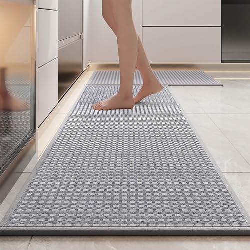 Madigo Teppich Küche Küchenläufer Waschbar rutschfest 43x70cm, Gewebte Küchenteppich mit Gummi, Teppichläufer Teppich Flur Läufer Küchenmatte für Küchen Eingang Waschküche (Grau, 43 * 150cm) Madigo Teppich Küche Küchenläufer Waschbar rutschfest 43x70cm, Gewebte Küchenteppich mit Gummi, Teppichläufer Teppich Flur Läufer Küchenmatte für Küchen Eingang Waschküche (Grau, 43 * 150cm) von Madigo