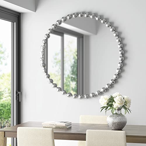 MADISON PARK SIGNATURE Marlowe Wanddekoration, runder Spiegel aus Metall mit kugelförmigem Rahmen, für Wohnzimmer – Home Accent, fertig zum Aufhängen, Schlafzimmerdekoration, 91,4 cm Durchmesser, MADISON PARK SIGNATURE Marlowe Wanddekoration, runder Spiegel aus Metall mit kugelförmigem Rahmen, für Wohnzimmer – Home Accent, fertig zum Aufhängen, Schlafzimmerdekoration, 91,4 cm Durchmesser, von Madison Park