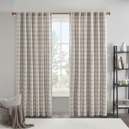 Madison Park Anaheim Cabin Plaid Vorhang Fenster, wärmeisoliertes Fleece-Futter, Wohnzimmer-Dekoration, lichtblockierender Vorhang für Schlafzimmer, 1 Paneel, 127 x 213 cm, Stangentasche, Braun Madison Park Anaheim Cabin Plaid Vorhang Fenster, wärmeisoliertes Fleece-Futter, Wohnzimmer-Dekoration, lichtblockierender Vorhang für Schlafzimmer, 1 Paneel, 127 x 213 cm, Stangentasche, Braun von Madison Park