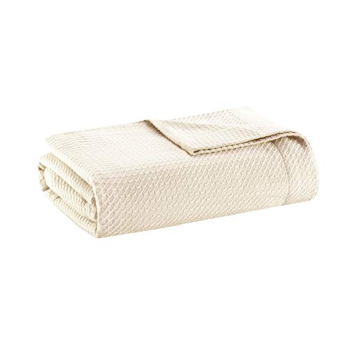 Madison Park Soft Certified 100% Egyptian Cotton Breathable Cozy Blanket, Premium Waffle Knit Classic Design Luxuriöser Ganzjahresbezug für Bett, Couch und Sofa, Ägyptische Baumwolle, Cream, King Madison Park Soft Certified 100% Egyptian Cotton Breathable Cozy Blanket, Premium Waffle Knit Classic Design Luxuriöser Ganzjahresbezug für Bett, Couch und Sofa, Ägyptische Baumwolle, Cream, King von Madison Park